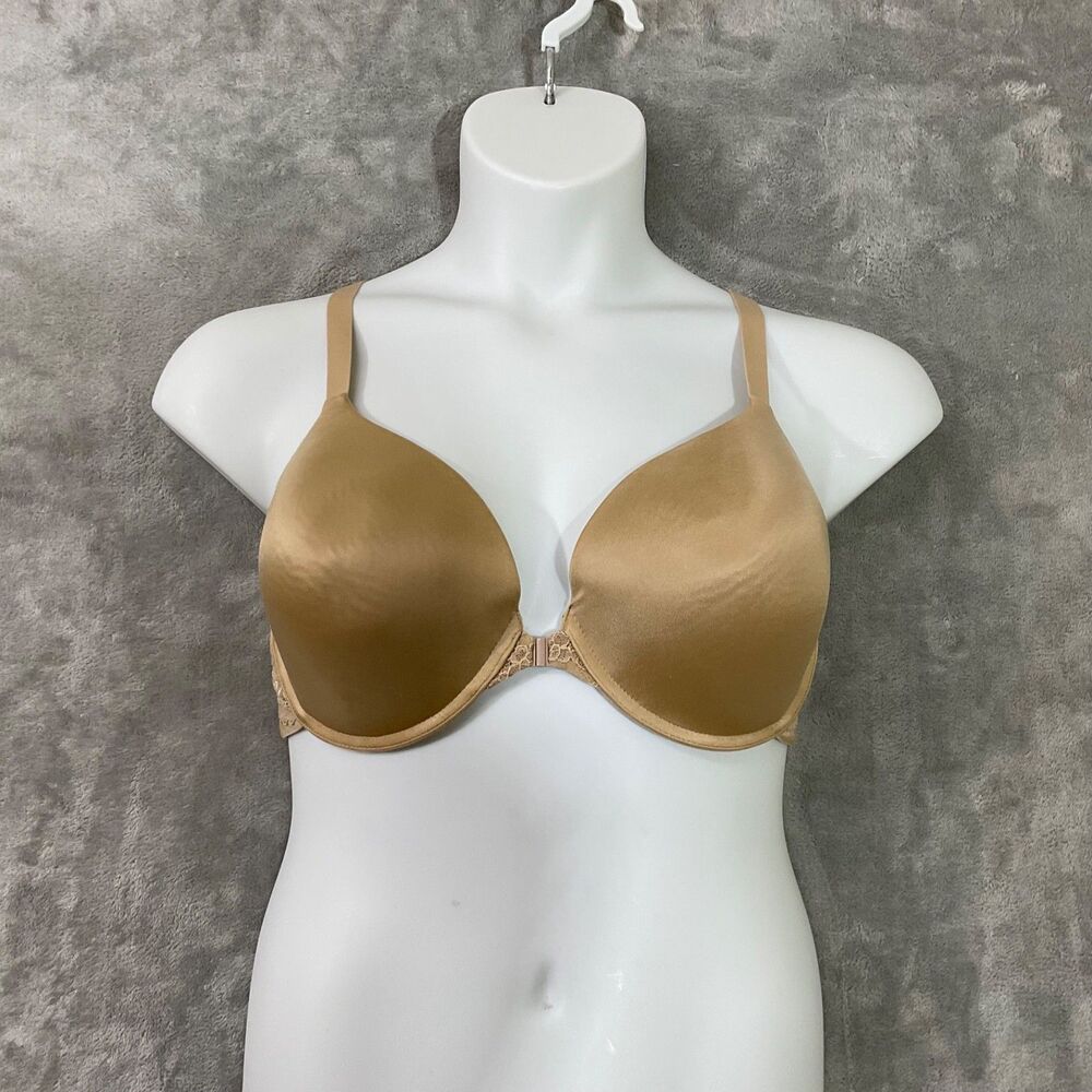 Sweet Nothings Lilyette Women’s Front closure Bra ,Size 42D, Racer Back Beige